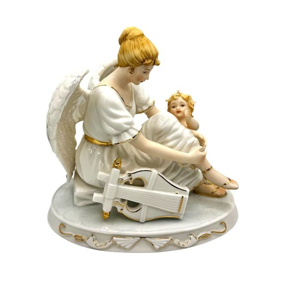 Vintage O'Well Porcelain Angel Figurine With Baby - Picture 1 of 11